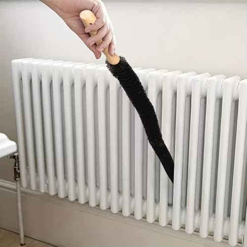 Spazzola per la Pulizia dei Radiatori con Manico in Metallo e Setole in Nylon, Manico Lungo per una Rimozione efficiente di Polvere e Lanugine, Spazzola Multiuso per Prese d'aria, Unità di aria Condiz