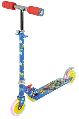 Toy Story Kids Scooter for Girls and Boys - Folding Inline - For Boys and Girls - Adjustable Light Up Scooter - Wheels Light Up - 58x30x80cm