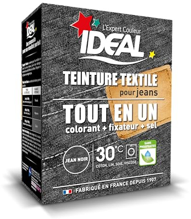 Ideal Teinture Textile Tout en un 350 g Jean Noir
