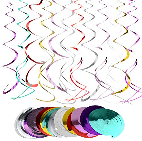 Hängende Spiralen, 14 Stück Wirbel Deko Party, Multicolor Spiralen Luftschlangen für Hochzeit Geburtstagsfeier, Babyparty, Chirstmas