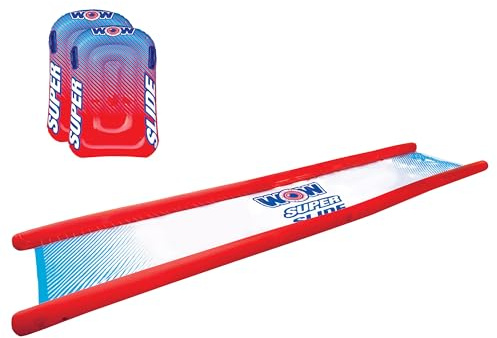 Wow Sports Super Inflatable Lawn Water Slide - 25 ft - Zigzag Sprinklers - Includes 2 Sleds - Kids & Adults