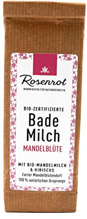 Rosenrot Naturkosmetik - Lait de bain - Fleur d'amandier - Au lait d'amande bio et à l'hibiscus - Délicat parfum de fleur d'amandier - 100% d'origine naturelle