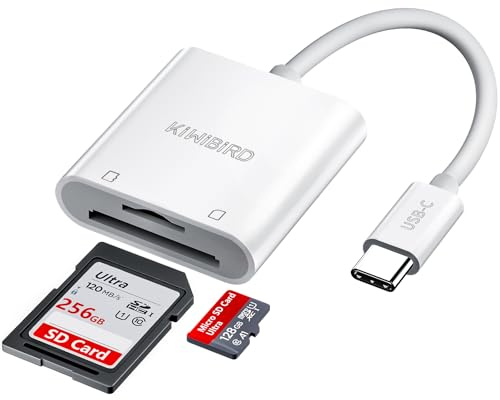 KiWiBiRD Adattatore scheda SD USB C, adattatore micro SD per iPhone 17 16 16e 15 Air Plus Pro Max lettore card reader compatibile con Mac MacBook Air iPad passare le foto dalla fotocamera al telefono