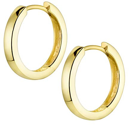 Materia Damen Goldcreolen 17mm - Klappcreolen Silber 925 vergoldet SO-358-Gold