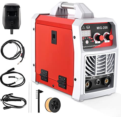 Aomdom Máquina de soldadura MIG/ARC/Lift TIG 3 en 1, soldadora inversora IGBT de 300 A con pantalla LCD, soldadora portátil de 220 V para uso profesional y doméstico