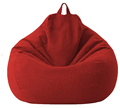 Highdi Fodera per Poltrona a Sacco per Poltrona e Divano,Senza Imbottitura per Adulti e Bambini per Decorazione della Soggiorno Camera Giardino Salotto Balcone (Rosso,100x120cm)