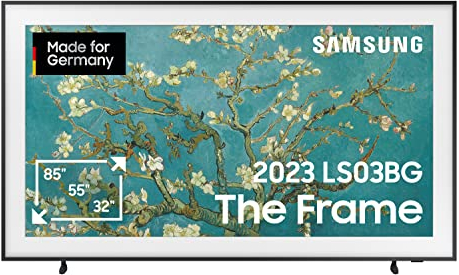 Samsung QLED 4K The Frame 65 Zoll Fernseher (GQ65LS03BGUXZG, Deutsches Modell), mattes Display, austauschbare Rahmen, Art Mode, Smart TV [2023]