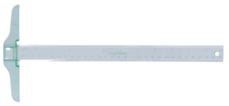 Craftelier - Règle de 30 cm (12) en Forme de T | Outil de Base pour le Scrapbooking et les Projets d'Artisanat | Mesures en Centimètres et Pouces | Fabriquée en Plastique | Turquoise Transparent