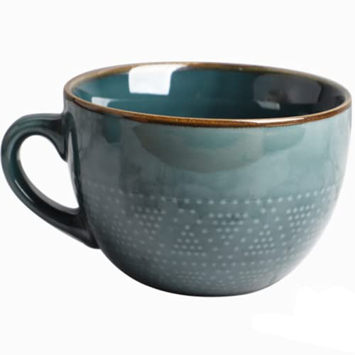 Arawat Taza Grande 700ml de Cerámica - Tazón Jumbo para Té, Café, Capuchino, Sopa y Cereales con Asa y Cuchara