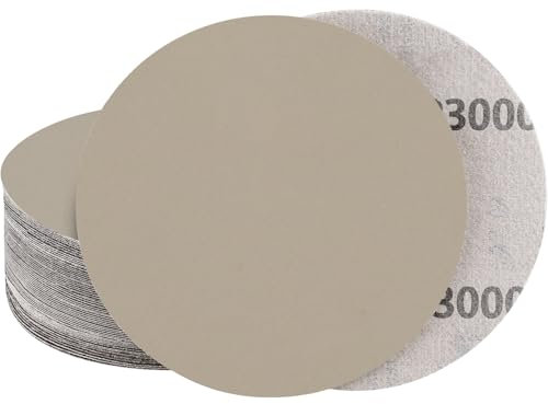 STEBRUAM 20pcs 6 Inch Sanding Discs 150mm No Hole Dry Wet Sandpaper Grit 3000 for or Random Orbital Sander