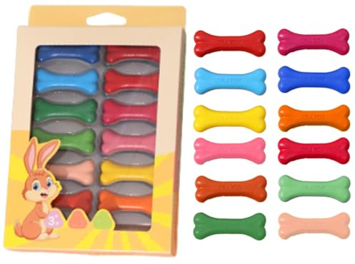 HAMKU 12 Farben wachsmalstifte buntstifte kleinkinder Kleinkinder Buntstifte Leicht zu Halten Waschbare Kleinkindmalstifte für Kinder Malzubehör