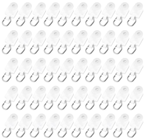 Gatuida 100 Pezzi Puleggia per Tende Scorrevoli Ganci Silenziosi con Ruote per Guide Facile Installazione Adatta per Uffici e Appartamenti Compatibile con Vari Tipi Tende