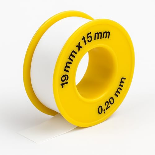 Lemag srl Nastro in Teflon 19 mm x 15 m x 0,20 mm – Sigillante Filettature per Impianti Idraulici, Gas e Aria Compressa – Resistente e Facile da Applicare