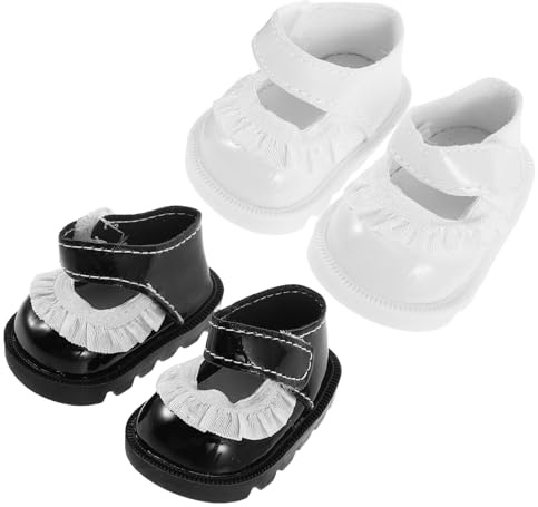 Toddmomy 2 Par Mini Dockskor med Blomkant för Dockor Ersättningsskor i Högkvalitativt Material Perfekta Dockskläder och Dekorationstillbehör för Dockhus