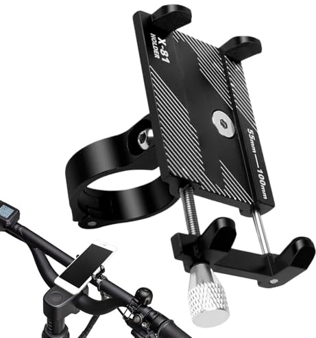 Kanoauo Supporto per cellulare da manubrio, in lega di alluminio, per fuoristrada, moto, per bicicletta per navigazione, registrazione video, chiamate, viaggi, pendolarismo