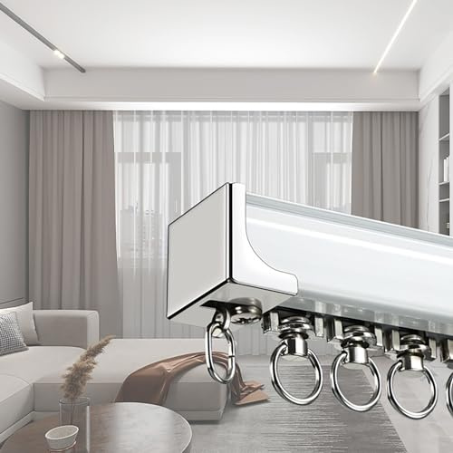 Justerbar aluminiumskenesystem 0,9 m – 4 m tyst tak- eller väggmontering idealisk för husbilar och hemmabruk 1,7 m (5,6 fot) lång enkel installation hållbart stöd