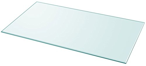 Festnight Tablero de Mesa de Cristal Templado Cuadrado - Color de Transparente Material de Vidrio, 1200x650 mm