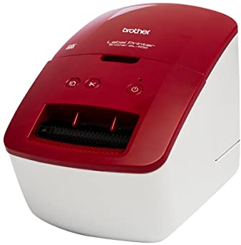 Brother QL-600R Rot Etikettendrucker (USB-Schnittstelle, Barcodedruck, automatische Schneideeinheit), 130