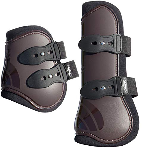 York Gamaschen und Streichkappen 4er Set Vena Hartschallengamschen Knopfverschluss (Cob, braun)