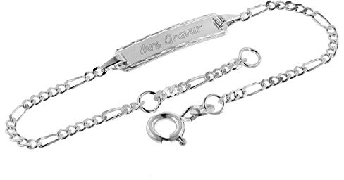 trendor 39507 Gravur-Armband für Baby und Kleinkind 925 Silber 14/12 cm inklusive Wunsch-Gravur 39507-14
