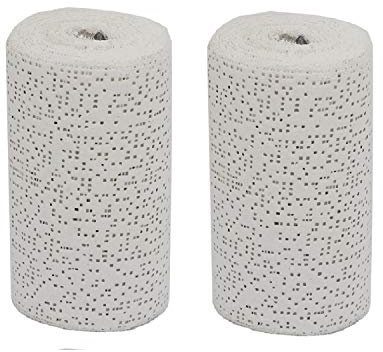2 Pack 6 inch x 15 feet (Total 30ft Long) White Plaster Cloth Gauze Bandages Rolls for Art Project, Belly Cast, Mask Making, Sculptures, Body Casts, Craft Projects, Scenery Construction