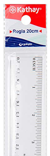 Kathay 86420100 Lineal aus Kunststoff, 20 cm, transparent, perfekt für den Schulgebrauch