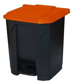 GPC CPB30Z_RD_LD Polypropylene Pedal Bin with Lid, 30L Capacity, 37cm x 38cm x 45.5cm, Grey/Red