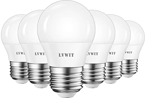 LVWIT E27 LED 6.5W ersetzt 60W Glühlampen, Kaltweiß 6500K, G45 LED Leuchtmittel, 806lm, matt (6er Pack)
