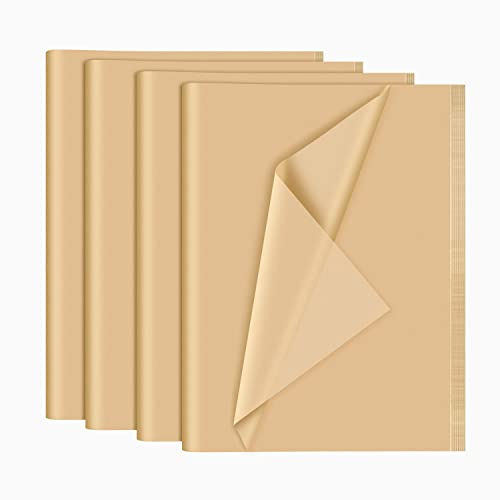 NEBURORA 120 Feuilles de Papier de Soie Kraft 35 x 50 cm Marron Papier de Soie d'Emballage en Vrac pour Sacs Cadeaux Emballage Remplissage Artisanat Anniversaire Noël Halloween Décoration(Kraft)