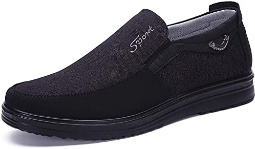 Zapatos sin Cordones Hombre Cuero Mocasines Casual Zapatillas Casa para Centavo Ponerse Conducción Formal Negocios Barco Cómodos Caminar（Negro,43 EU