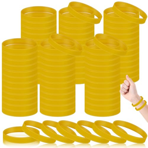 Huquary 100 st enfärgade gummiarmband silikonarmband sport elastiskt gummi bulk vuxen armband för evenemang kvinnor män silikonarmband festdekorationer, 21 cm / 8.2 inch, Gummi