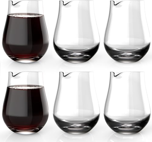 NUTRIUPS Juego de 6 mini jarras individuales de vino (200 ml/piezas), juego de jarras de vino de una sola porción, mini jarra de vino, decantador de vino individual pequeño