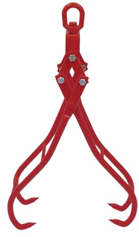 Log Lifting Tongs, 36 inch 4 Claw 2T/4409lbs Heavy Duty Grapple Timber Claw Large Steel Timber Log Grapple Skidding Eagle Claws Design for Truck, ATV, Tractor and Skidder (Red-36inch)