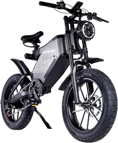 RECEGARA Vélo électrique, 48 V 25 Ah Tout-Terrain pour Adultes avec Batterie Lithium-ION Amovible, vélo de Montagne de 20 Pouces avec Double Frein à Disque hydraulique et Roue en Alliage forgé