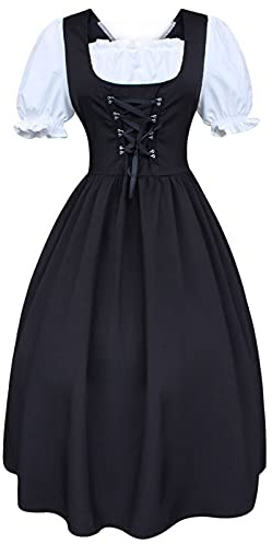Vestiti Tirolesi Donna - Vestito Grembiule Dirndl Retrò Abito Tradizionale Bavarese Donna Abiti Midi Per Le Signore Elegante Abito Bavarese Occasioni Speciali Dirndl Vestito Bavarese Donna Oktoberfest