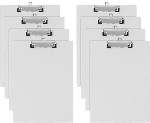 GUOKOFF Porte Bloc A4 en Plastique - 8 Pièces avec Pince pour Papier d'écriture Memo, Planchettes et Porte-formulaires