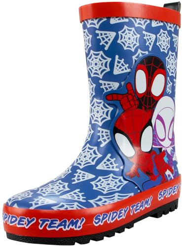 Marvel Bottes Spiderman | Bottes De Pluie Enfant Spiderman | Spidey Et Ses Amis Chaussures Garçons | Bleu 28