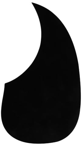 FLEOR Acoustic Guitar Pickguard Comma Shape Self-adhesive Celluloid Material Scratch Plate,Black