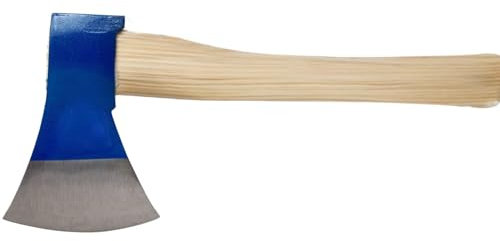 Ascia Spaccalegna con Manico in Legno 600 Grammi Accetta Spaccalegna con Lama in Acciao da 9cm, Ascia da Spacco Legna Portatile per Campeggio, Giardino, Fai da Te e Lavori in Campagna (02151)