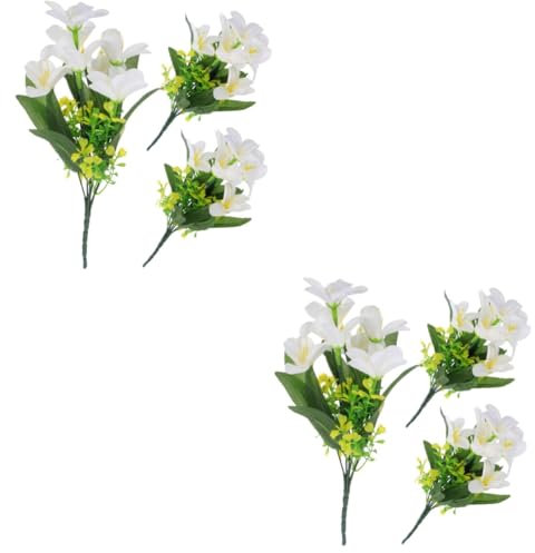 MAGICLULU 2 Ensembles Bouquet De Lys Artificiels Décoration De Mariage DIY Fleurs Ornamental pour Arrangements Accessoires De Mariage Et 3 Pièces * 2