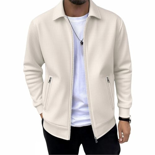 Veste mi-saison pour homme - Veste d'automne pour homme - Veste de loisirs avec fermeture éclair et col montant - Design moderne - Veste de transition confortable pour la vie quotidienne, le bureau et