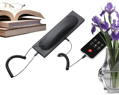 Retro telefonheadset - retro telefonheadset | Trådbundna plug-in-hörlurar med brusreducerande mikrofon, bred frekvenshögtalare, telefonhörlurar för de