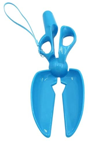 Scopa per cacca per cani, paletta per cacca da 25 cm, paletta per escrementi di cani, manico antiscivolo a forma di forbici, con cordino, raccoglitore portatile per rifiuti di animali domestici, per
