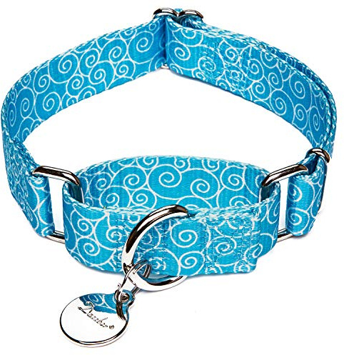 Dazzber Halvrutig hundkrage, himmelsblå, stor: 45 cm-64 cm, anti-drag hundhalsband stora hundar för promenader träning