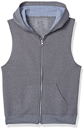 Fruit of the Loom Gilet in pile da ragazzo con zip integrale, Gilet – Charcoal Heather, XL