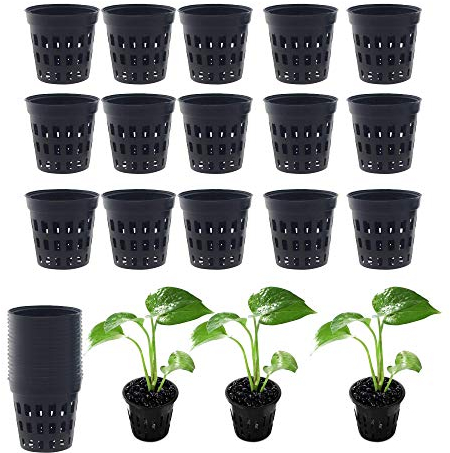 Mein HERZ Hydrokultur Netztöpfe, 50 Stück Net Pot für Hydroponic Hydrokultur Pflanzen Mesh Topf Net 8cm Wasserkultur Pflanzkorb Net Pot für Hydrokultur Garten Balkon Pflanzen