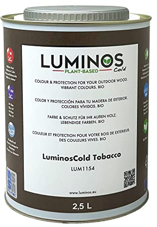 Luminos Cold LUM1154 - TOBACCO - Vernice Bio all'acqua protettiva per legno esterno riflettente IR - Marrone 2,5L