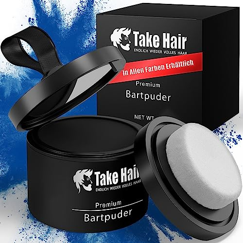 Take Hair Bartfärbemittel I 100% wasserfest I 4g Bartpuder für einen volleren Bart, Bartfärbemittel I Grauabdeckung I Bartverdicker zum Bart färben (Bartpuder Dunkelbraun)