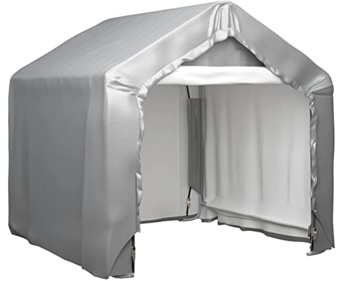 Gecheer Mehrzweckzelt Lagerzelt UV-beständig Industriezelt Zelthalle Zeltgarage Garagenzelt Weidezelt Foliengarage Unterstand Lagerhalle Ganzjahreszelt 180 x 180 x 180 cm (L x B x H) PE Grau