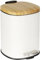 WENKO Poubelle à pédale Mod Fianema seau cosmétique 3L blanc Easy-Close avec couvercle en bambou métal plastique 17 x 23,5 x 21 cm noir naturel